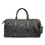 Weddingstar Personalizable Black Quilted-Exterior Weekender Travel Bag