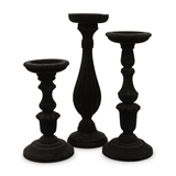 Weddingstar Black Velvet-Covered Tiered Candle Holders (Set of 3)