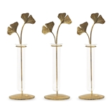 Weddingstar Gold Leaf Glass Test Tube Flower Vases (Set of 3)