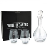 Engraved Stemless Wine Glasses with Decanter Gift-Set - Rustic Monogram
