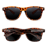 Personalizable Tortoise Shell Plastic Frame Sunglasses w/ Brown Lenses