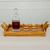 Engraved Decanter with Whiskey Rocks Glasses Gift-Set - Diamond Emblem