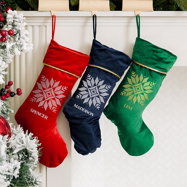 Custom Printed Traditional Christmas Stocking - Knit Sweater Snowflake