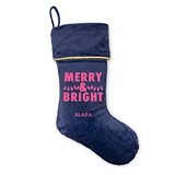 Custom Printed Plush Traditional Christmas Stocking - Merry & Bright