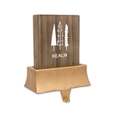Personalized Wooden Christmas Stocking Holder - Winter Pines