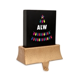 Personalized Christmas Stocking Holder - Retro String Light Monogram