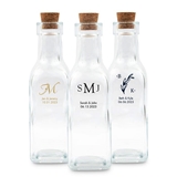 Weddingstar Personalized Glass Bottle with Cork Top (Monogram Designs)