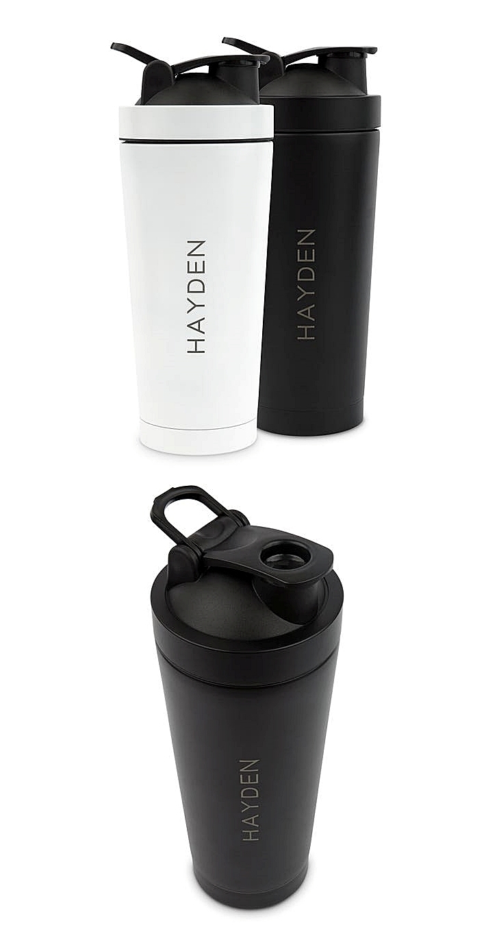Custom Engraved Insulated Stainless-Steel Protein Shaker Cup - Vertical Name