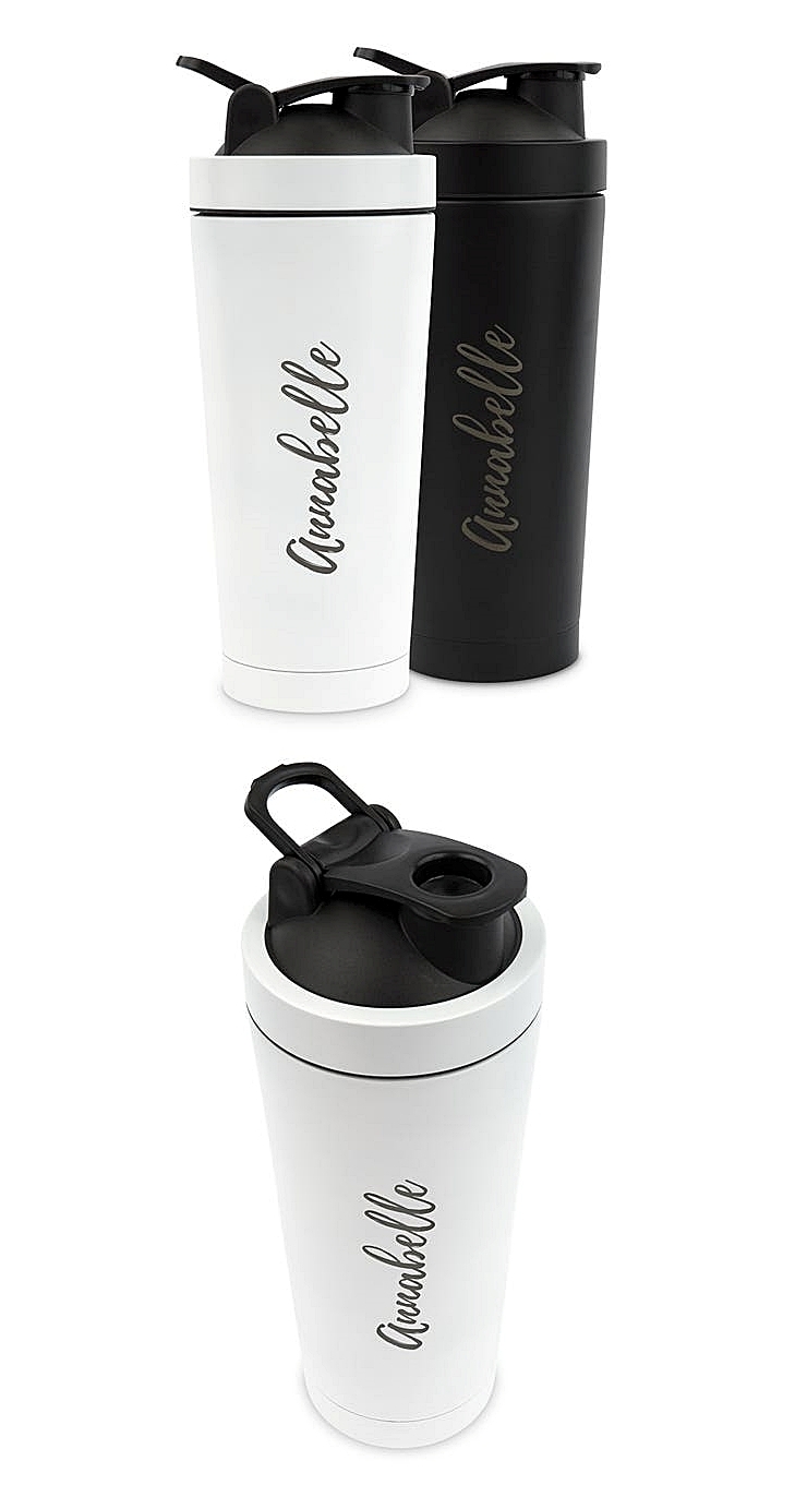 Custom Engraved Insulated Stainless-Steel Protein Shaker Cup - Calligraphy