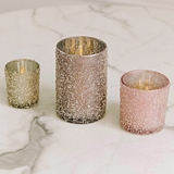 Weddingstar Sugar-Frosted Pastel Tealight Candle Holders Set of 3