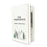 Personalized Winter Cottages Wooden Advent Calendar - Custom Text Design