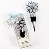 Weddingstar Snowflake-Shaped Chrome-Plated Bottle Stopper