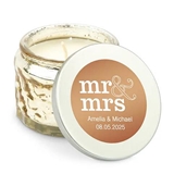 Weddingstar Personalized Gold Mercury Glass Candle Favor - Mr & Mrs Design