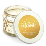 Weddingstar Personalized Gold Mercury Glass Candle Favor - Celebrate Design