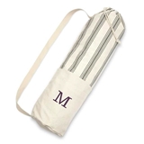 Custom Embroidered Gray-Striped Drawstring Yoga Mat Carrier Bag