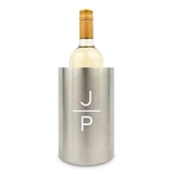 Personalized Double-Wall Insulated Wine Bottle Cooler - Stacked Monogram