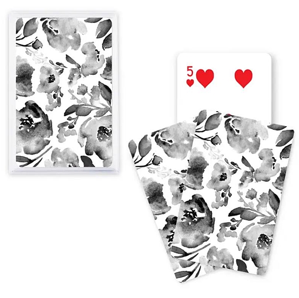 "Black Blooms" Design Deck of Printed Playing Cards