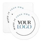 'Make it Your Own' Logo/Design Custom-Printed Paper Pulpboard Coasters (2 Shapes)