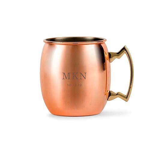 Weddingstar Personalized Moscow Mule Mug with Classic Initials & Date