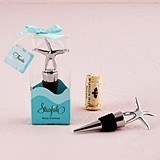 Weddingstar Starfish-Topped Chrome-Plated Bottle Stopper