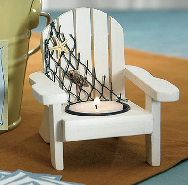 Weddingstar Wooden Deck Chair Votive Candle Holders (Set of 4)