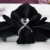 Silver-Plated Diamond-Ring-Shaped Napkin Holders (Set of 4)