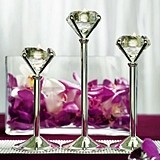 Silver-Plated Diamond-Ring-Shaped Tealight Holders (Set of 3)