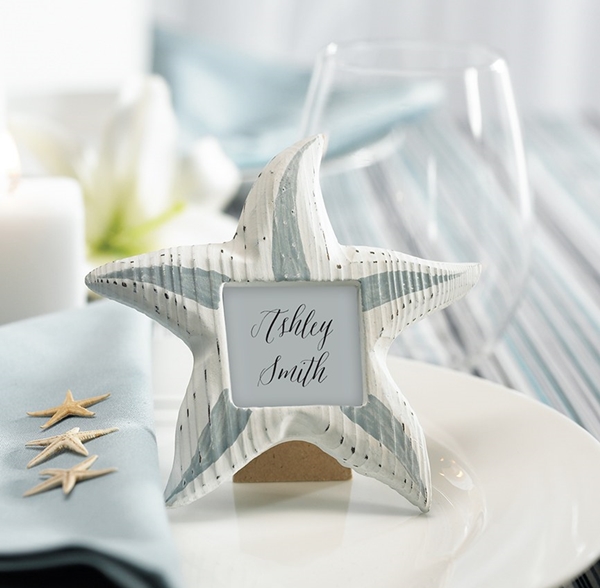 Small Wooden Starfish Photo Frames/Place Card Holders (Set of 8)