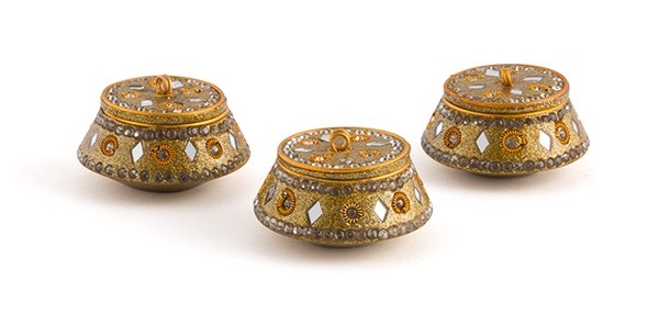Morrocan-Style Golden Lac Boxes/Place Card Holders (Set of 4)