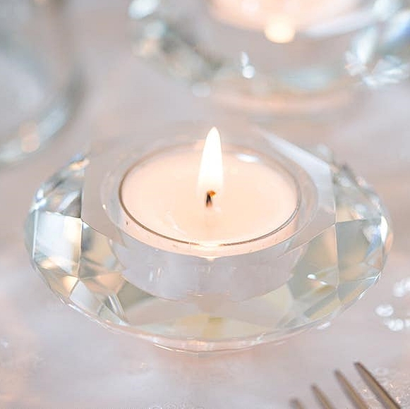 Weddingstar Diamond-Shaped Cut-Crystal Tealight Holders (Set of 6)