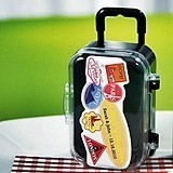 Personalized Miniature Suitcases with Wheels and Handle (Package of 6)