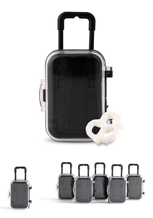 Miniature Replica Suitcases with Wheels and Handle (Package of 6)