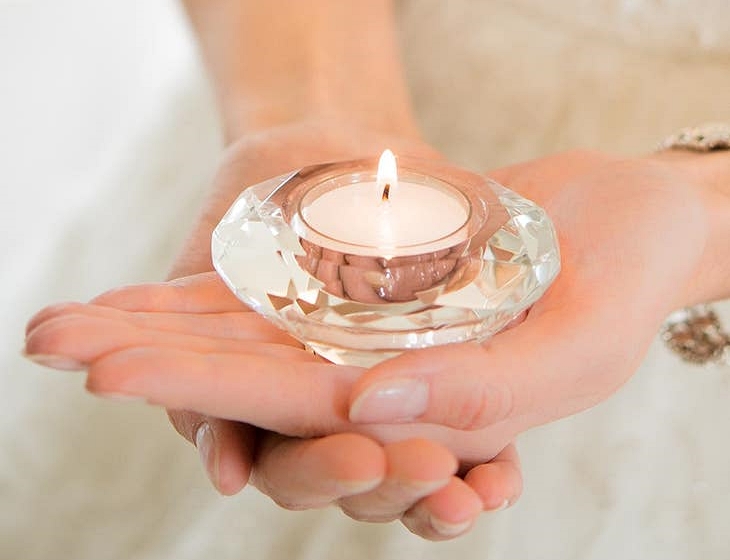 Weddingstar Diamond-Shaped Cut-Crystal Tealight Holders (Set of 6)