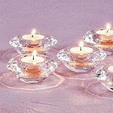 Weddingstar Diamond-Shaped Cut-Crystal Tealight Holders (Set of 6)