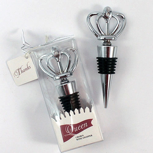 Weddingstar Silver-Metal with Crystals Queen Crown Wine Stopper in Gift-Box