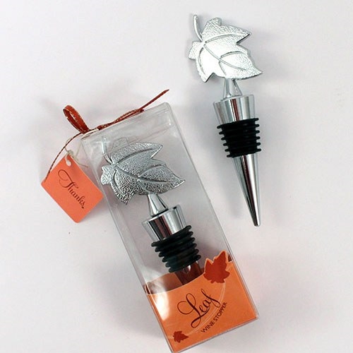 Weddingstar Stylized Leaf Wine Stopper in Gift Packaging