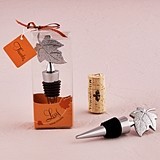 Weddingstar Stylized Leaf Wine Stopper in Gift Packaging