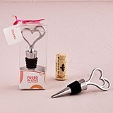 Silver-Metal "Fused In Love" Double Heart Wine Stopper