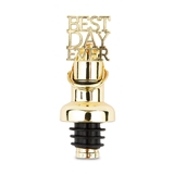Classic BEST DAY EVER Design Gold-Metal Wine Bottle Stopper and Pourer