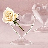 Weddingstar Miniature Clear Blown-Glass Heart-Shaped Vase (Set of 4)