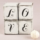 Weddingstar LOVE Cube Favor Boxes with Charming Aged Print (Set of 10)
