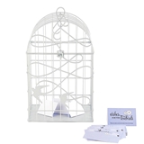 Weddingstar Modern Decorative Birdcage with Birds in Flight - White