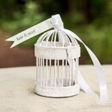 Weddingstar Miniature Classic Round Decorative White Birdcages (4)