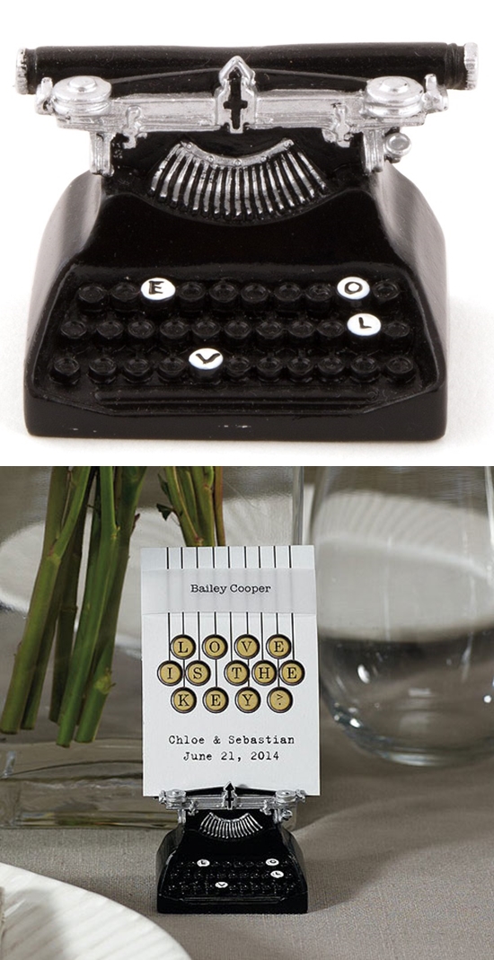 Vintage Typewriter-Shaped Place Card Holders (Package of 6)