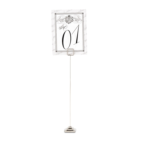 Silver-Plated Stationery/Table Number Holder w/ Tiered Base (Set of 6)
