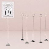 Silver-Plated Stationery/Table Number Holder w/ Tiered Base (Set of 6)