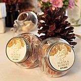 Mini Glass Candy Jar w/ Personalized Wine Romance Sticker (Set of 12)