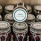 Personalized Homespun Charm Mini Glass Jar with Wire Snap (Set of 12)