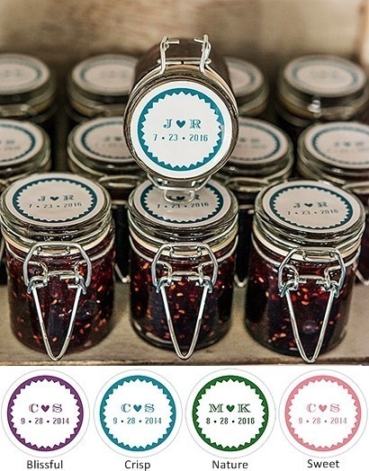 Personalized Homespun Charm Mini Glass Jar with Wire Snap (Set of 12)