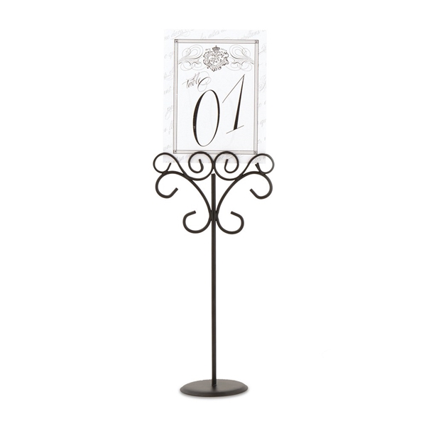 Tall Ornamental Black Wire Stationery/Place Card Holders (Set of 6)